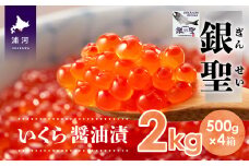 前浜産 ブランド銀毛鮭(天然)「銀聖」いくら醤油漬(500g×4箱)[02-299]