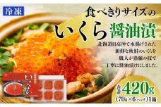 【先行予約】食べきりサイズのいくら醤油漬（70g×6パック）｜いくら　イクラ　醤油イクラ　醤油
