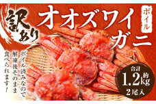 「訳あり」オオズワイガニボイル　2尾　合計約1.2kg