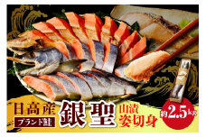 日高産銀聖鮭山漬姿切身約2.5kg【er002-003-a】