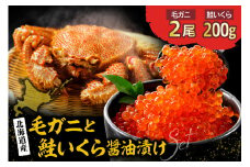 北海道産毛ガニ２尾と北海道産鮭いくら醤油漬け200g【er018-024-a】