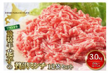 特用牛ミンチ！放牧牛花子の挽き肉3000ｇ！【er008-018】