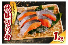 北海道産 秋鮭切り身（1kg）【er021-010】（鮭 さけ シャケ 白鮭 焼き魚 焼魚 ムニエル 魚 魚介類 魚介 海鮮 海の幸 海産物 切身 切り身 北海道 えりも町）