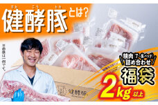 北海道産 健酵豚 お楽しみ 精肉 福袋 2kg 以上 ( 7 ～ 8 パック )  豚肉 精肉 詰め合わせ ブランドポーク 
