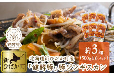 北海道産 健酵豚 豚ジンギスカン 計 3kg ( 500g × 6 パック )  豚肉 ブランドポーク 