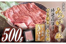 北海道産 黒毛和牛 みついし牛 A5 すき焼き 用 もも肉 500g 霜降り 和牛 スライス 薄切り 牛肉 三石牛