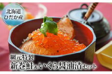 北海道産 新巻鮭 半身 2切れ＆いくら醤油漬 200g セット 新巻鮭 鮭 いくら イクラ 