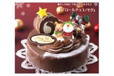 北海道・新ひだか町のクリスマスケーキ『ロールノセタ』懐かしい昭和レトロ６号サイズのチョコレートケーキ【お届け予定：12/20～12/24】冷凍発送 クリスマスケーキ クリスマス チョコレートケーキ