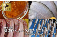 北海道産 いくら 400g & かれい ほっけ 八角 3種 干し魚 セット 北海道 イクラ カレイ 鰈 ホッケ ハッカク 魚卵 魚 魚介 海鮮