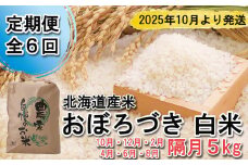 ＜ 予約 定期便 全6回 ＞ 北海道産 希少米 おぼろづき 白米 5kg ＜2025年10月より配送＞ 新米 お米 米 こめ 北海道米