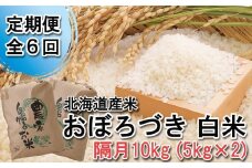 ＜ 定期便 6回 ＞ 北海道産 希少米 おぼろづき 白米 計 10kg (5kg×2) 隔月 6回 新米 お米 米 こめ 北海道米