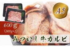 北海道産 黒毛和牛 みついし牛 A5 カルビ 計 600g ( 300g × 2 ) 和牛 牛肉 三石牛 焼肉 バーベキュー BBQ