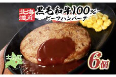 【ふるさと納税】黒毛和牛 ハンバーグ 北海道産 150g × 6個 牛肉 北海道 国産 赤身肉 冷凍 お弁当 詰め合わせ 自宅用 ギフト 贈り物 お取り寄せ 送料無料 十勝 士幌町【O02】