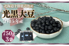 黒豆 750ｇ×3袋 【 ふるさと納税 人気 おすすめ ランキング 黒豆 豆 光黒大豆 黒大豆 大豆 鹿追産黒大豆 煮豆 黒豆スイーツ 黒豆茶 北海道 鹿追町 送料無料 】 SKW001
