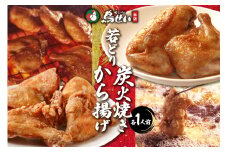 鳥せい本店の若どり炭火焼き&から揚げセット（各1人前） おかずやおつまみに やわらかジューシー 温めるだけ_S004-0001