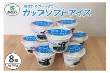 あすなろ牧場のカップソフトアイスセット 100g×8個_S005-0007