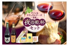 ワイン2本＆ナチュラルチーズ4種の夜の乾杯セット おつまみ 晩酌  ディナー パーティー 女子会 お酒を楽しむセット_S999-0013