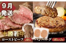【9月発送】牛肉サミット金賞受賞！十勝若牛のローストビーフ・ハンバーグセット 国産 小分け 簡単調理 惣菜 おかず ハンバーグ お弁当 焼くだけ 牛肉 牛 肉 ローストビーフ ブランド牛 冷凍_S003-0025