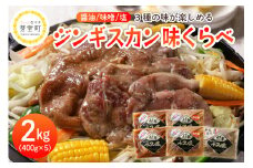 北海道十勝芽室町 ３種のラムジンギスカン味くらべセット2.0kg(400g×5袋） me006-004c