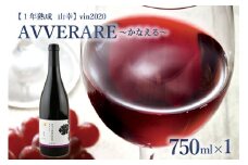 北海道十勝芽室町 赤ワイン：AVVERARE～かなえる 山幸　aged one year　vin2020　750ml　１本（箱入） me032-037c