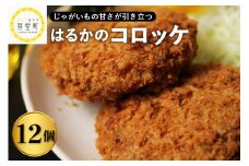 北海道十勝芽室町 レンジで簡単 じゃがいも 甘さが強いはるかのコロッケ 12個セット me026-015c
