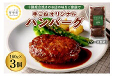 北海道十勝芽室町 湯煎で簡単！　手ごねハンバーグ　160g×3個セット　＜レストランHiroオリジナル＞ me026-028c