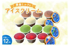 北海道芽室町　ジャージー牛乳を使ったアイスクリーム４種12個セット　me058-001c