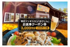 北海道十勝芽室町 帯広ジンギスカン おびじんお食事クーポン券 3,000円分 me068-001c