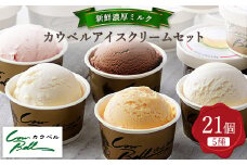 新鮮濃厚ミルク　カウベルアイス5種21個セット_ アイスクリーム アイス ジェラート スイーツ デザート 北海道 大樹町 バニラ チョコレート 人気 美味しい ご当地 【1460025】