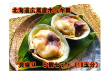 北海道広尾産ホッキ貝の貝盛り５個セット（１０玉分）（0055）