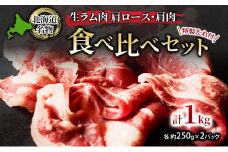 北海道名物 ジンギスカン 生ラム肉 食べ比べセット 1kg 肩ロース500g・肩肉500g(特製たれ付)【 羊肉 ラム肉 焼肉 BBQ バーベキュー 味付き肉 タレ 手切り アウトドア キャンプ お取り寄せ 冷凍 小分け 保存 北海道 幕別町 ふるさと納税 送料無料 】 [№5749-1115]