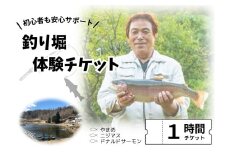 釣り堀チケット（子ども1名）釣り餌付 竿付き ドナルドサーモン 持ち帰り 1時間釣り放題 内臓処理対応 BBQ無料 エサ付 釣り体験