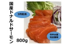 【3月上旬配送】国産 ドナルドサーモン(生食用) 800g 刺身 サーモン 冷凍 小分け 北海道産 刺し身 