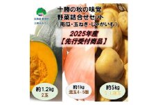 十勝の秋の味覚 野菜詰め合わせ(南瓜･玉ねぎ･じゃがいも)セット【2025年産】（先行受付）】【工房みみずく】
