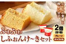 スイーツ デザート 洋菓子 ケーキ シフォンケーキ プレーン キャラメル ギフト 十勝 ふわふわ「しふぉんけ～き」2種セット《60日以内に出荷予定(土日祝除く)》北海道 本別町 有限会社松月堂 送料無料