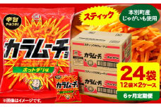 6ヶ月定期便 湖池屋「スティックカラムーチョ」12袋×2箱 計6回お届け 定期便 本別町観光協会 送料無料《お申込み月の翌月から出荷開始》北海道 本別町 ポテト ポテトチップス 菓子 スナック スナック菓子