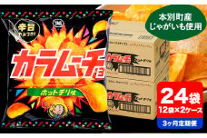 3ヶ月定期便 湖池屋「カラムーチョチップス」12袋×2箱 計3回お届け 定期便 本別町観光協会 送料無料《お申込み月の翌月から出荷開始》北海道 本別町 ポテト ポテトチップス 菓子 スナック スナック菓子