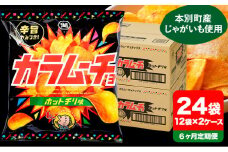 6ヶ月定期便 湖池屋「カラムーチョチップス」12袋×2箱 計6回お届け 定期便 本別町観光協会 送料無料《お申込み月の翌月から出荷開始》北海道 本別町 ポテト ポテトチップス 菓子 スナック スナック菓子