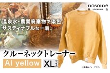 【XL:サイズ】野の色を着る。温泉水・農業廃棄物で染色したクルーネックトレーナー AI yellow 合同会社nosome《90日以内に出荷予定(土日祝除く)》 送料無料 服 ファッション クルーネックトレーナー 染め 染色 ギフト レディース メンズ 北海道 本別町