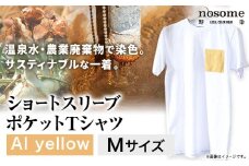 【M:サイズ】野の色を着る。温泉水・農業廃棄物で染色したショートスリーブポケット（Ｔシャツ）AI yellow 合同会社nosome 送料無料 服 ファッション インナー ギフト レディース メンズ 北海道 本別町《90日以内に出荷予定(土日祝除く)》