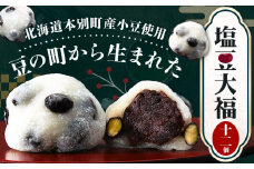 大福 塩豆大福 和菓子 豆の町から生まれた塩豆大福 本別町産 12個《45日以内に順次出荷》北海道 本別町 送料無料 あんこ 餡 豆 だいふく 塩豆 菓子 お菓子 おやつ スイーツ お取り寄せ お取り寄せスイーツ