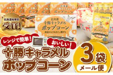 北海道十勝 前田農産黄金のとうもろこし電子レンジ専用「十勝キャラメルポップコーン」  3袋 有限会社 十勝太陽ファーム《60日以内に出荷予定(土日祝除く)》 北海道 本別町 送料無料 お菓子 ポップコーン キャラメル スイーツ