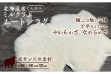 ミルクラム ムートン 約60〜80cm《足寄町》【石田めん羊牧場】ムートン 羊 羊毛 天然素材 高級 インテリア マット ベビー用 赤ちゃん ペット用 ペット 介護用 あしょろ 北海道 76100 76100円 [BEAD001]