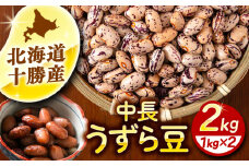 北海道 あしょろの中長うずら豆 1kg×2袋《足寄町》【党崎農場】中長鶉 中長うずら豆 うずら豆 インゲン豆  北海道産 9000 9000円 [BEAA022]