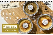 うらほろカタラーナ プレーン チーズ きな粉小豆1種4個入り ノースプロダクション 北海道 十勝郡 浦幌町 ケーキ スイーツ デザート おやつ　【30営業日以内に出荷(土日祝除く)】