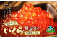 北海道産 いくら醤油漬け 500g ×3箱 【配送日時指定可】 国産 いくら醤油漬 しょう油 しょうゆ イクラ ikura 小分け 天然 鮭 鮭卵 鮭いくら 魚卵 冷凍 配送日指定 配送月指定 配送月を選べる 配送時期 発送月が選べる 発送月 スピード発送 魚介類 海鮮 絶品 人気 笹谷商店 直営 釧之助本店 高級 ギフト 贈答用 贈答品 北海道 釧路町 釧路超 特産品 br01