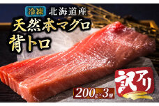 【9月配送】北海道産 天然 本マグロ 背トロ 冷凍 200g × 3柵 計600g（訳あり 筋あり） 国産 鮪 ホンマグロ クロマグロ ネギトロ マグロたたき にもできます マグロステーキ マグロ中トロ 小分け 冷凍 魚介類 海鮮 絶品 高級 配送月指定 配送月を選べる 配送時期 発送月が選べる 発送月 人気 ヒロセ 北海道 釧路町 釧路超 特産品 br02