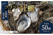 パーティー用　北海道厚岸産牡蠣　Lサイズ50個入（目安：10人前） [№5863-0300]
