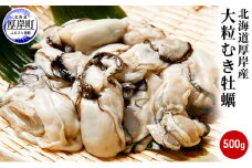 厚岸産 むき牡蠣 大粒 500g 北海道 牡蠣 カキ かき 生食 生食用 生牡蠣 むき身 [№5863-0315]