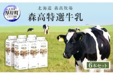 森高特選 牛乳 6本 セット (1本あたり１L×6本,合計６L) 北海道 牛乳 ミルク[№5863-0379]